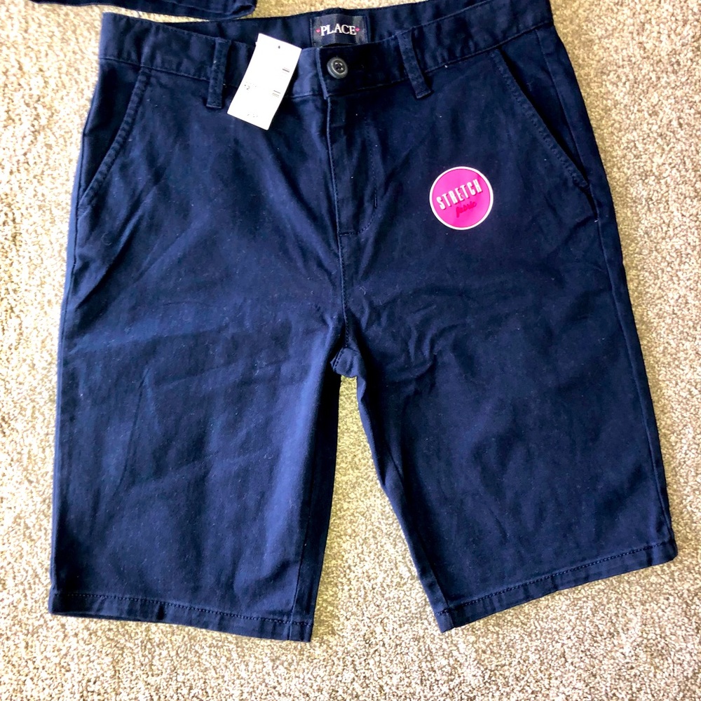 Children's Place Navy Blue Uniform Chino Shorts